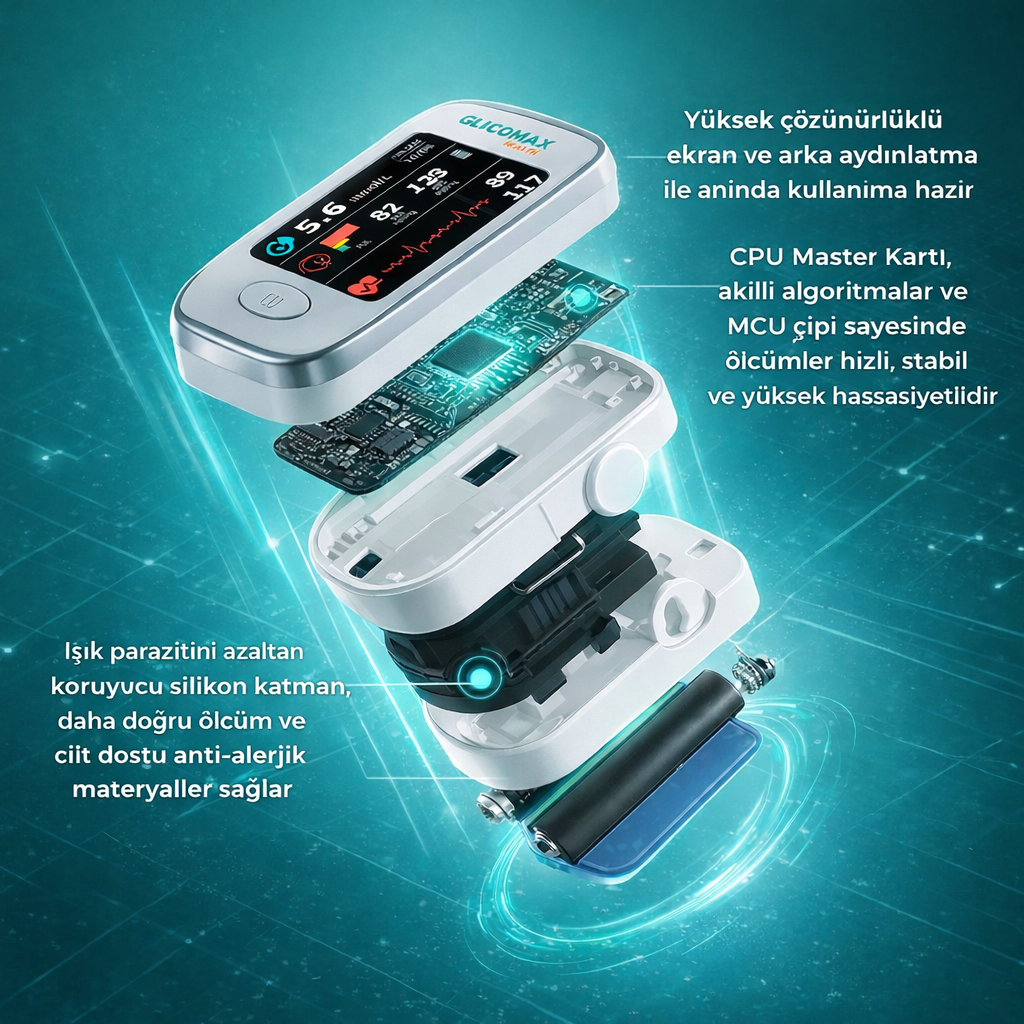 Glucomax - Ağrısız Şeker Ölçüm Cihazı + ÜCRETSİZ Tansiyon Aleti